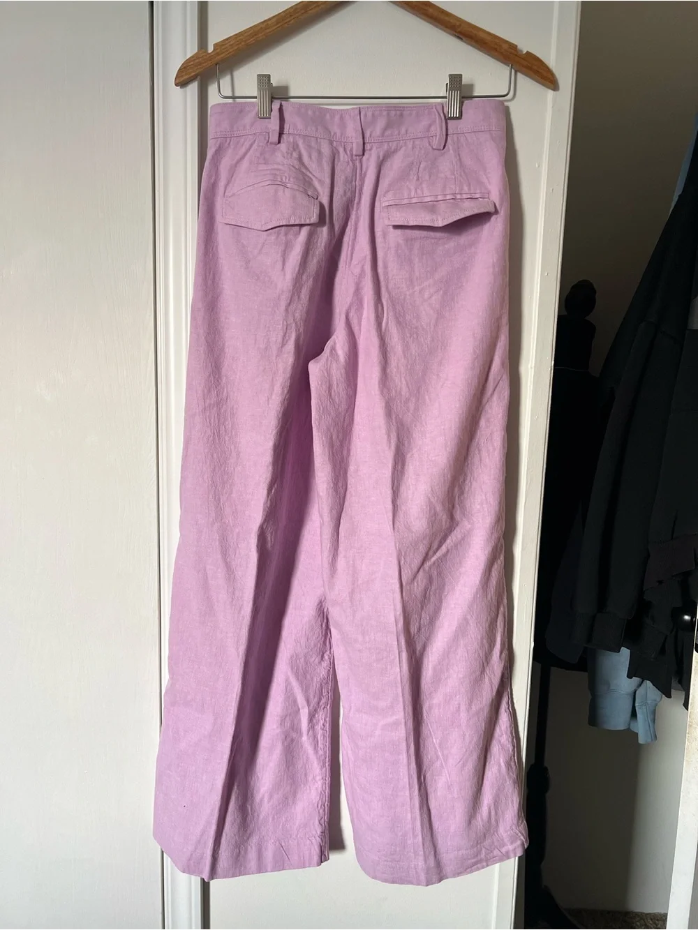 Banana Republic Linen Blend Wide Leg Pants Size 4 Lilac High Rise